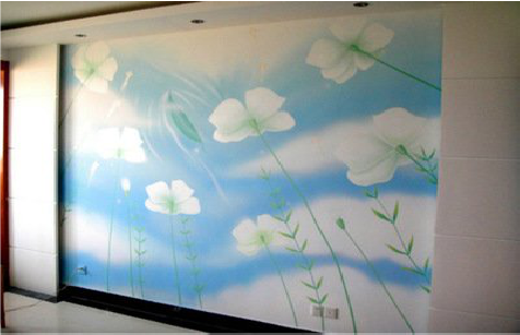  临颍画墙绘怎么画好白云的蓬松感？