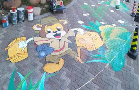  临颍夏季画地面彩绘会遇到的问题